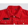 Men's Spring, Summer And Fall Models Vest Red Slim Handsome Cool Rivets Sleeveless Shoulders Undershirt