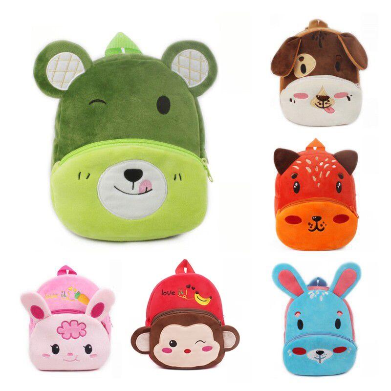 Cute Plush Toddler Kid Backpack With Cartoon Animal Pattern Comfortable For Boys And Girls!