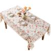 Household Waterproof Tablecloth Floral Tassel Tablecloth Rectangular Tablecover Tea Table Decor For Kitchen Dining Room