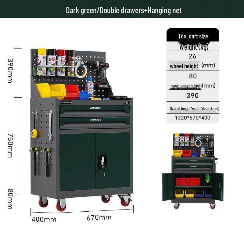 Mobile Tool Cart and Workbench for Auto Repair and Maintenance