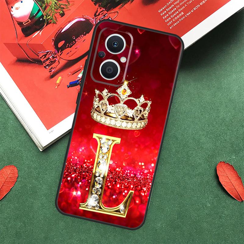 Red Diamonds Letter Funda For OPPO Reno 8 4 5 6 7 Lite 8T 4Z 5Z 10 Pro OPPO Find X3 X2 Neo X5 Lite X6 Pro Case