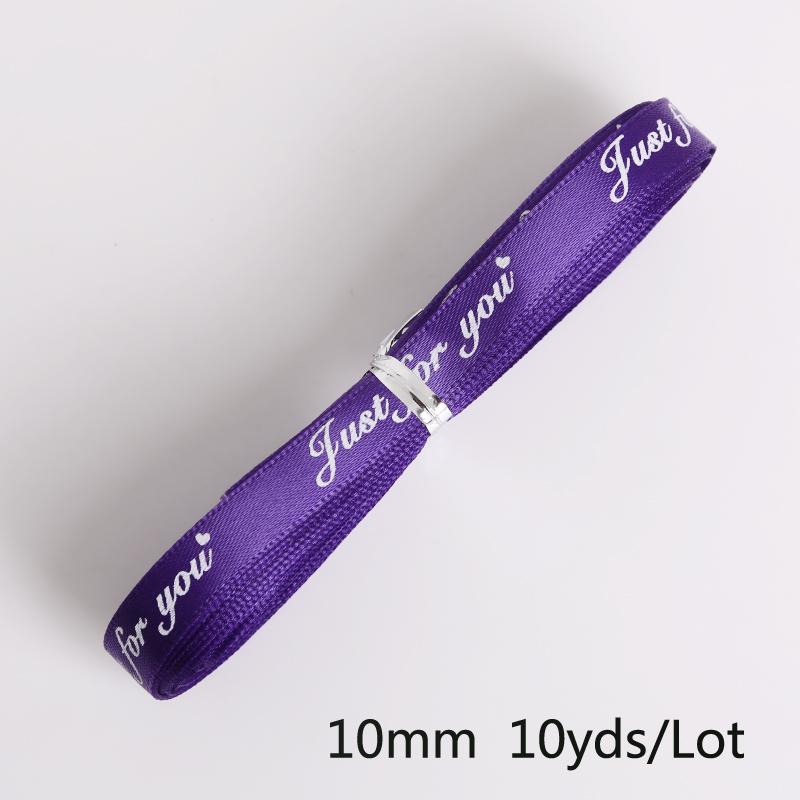 

Романтическая подарочная упаковка, ленты с принтом, дизайнерские ленты, аксессуары для шитья и упаковки своими руками 10mm 10yards фиолетовый