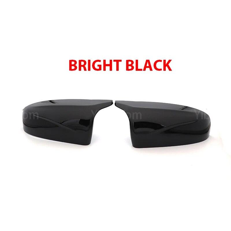 2pcs Side Wing Rearview Modified Car Styling Bright Black Carbon Fiber Pattern Mirror Cover Caps For BMW X5 E70 X6 E71 2008-2013