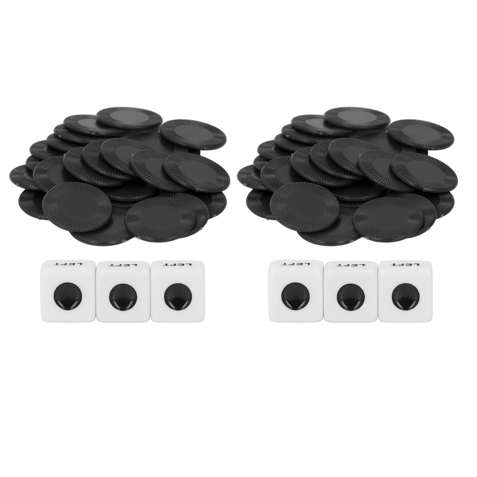 

2 набору лівих правих центральних кубиків Багатоцільовий веселий інноваційний ігровий набір з кубиками для взаємодії для сім’ї P Black