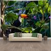 2D HD Print Wild Toucan In Tropical Forest Tapestry Bohemian Home Decor