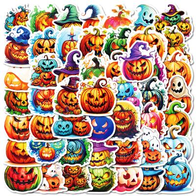 50 Stück Halloween Gruselige Sticker - 5x4.5 cm Langlebige Klebe-Aufkleber für Handy, Laptop, Gepäck, Party-Dekoration