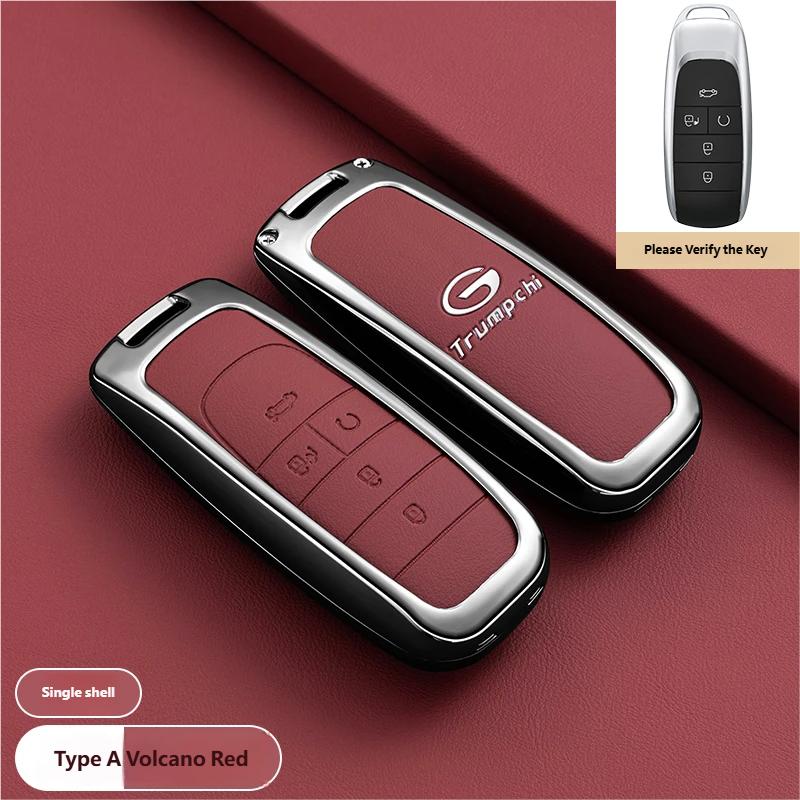 

newFor GAC Trumpchi GS7 GS8 GM8 GS5 GA6 GM6 Zinc Alloy Leather Key Protect Holder Fob Auto Accessories Car Remote Key Case Cover