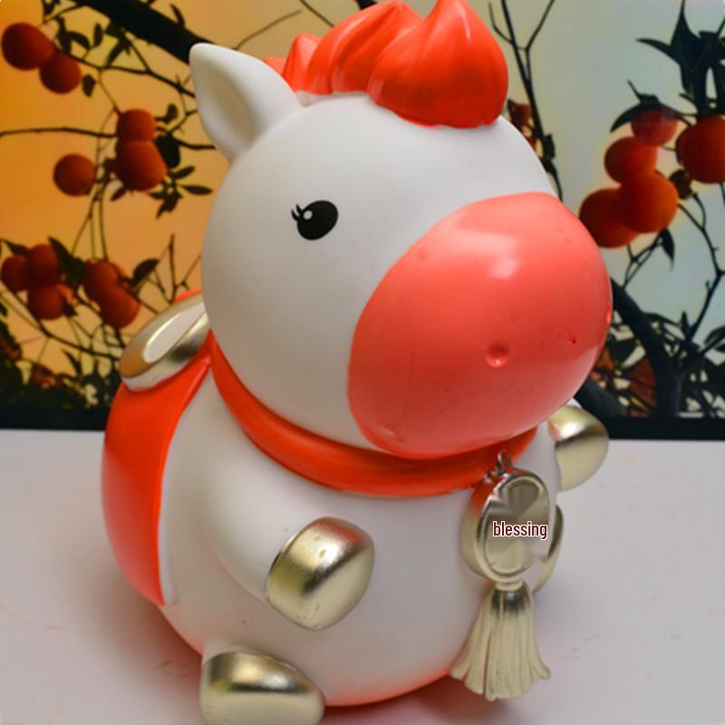 New Soft Glue Horse Piggy Bank for Kids - Large Capacity, Decorative Savings Jar, Perfect for Spring Festival Gifts