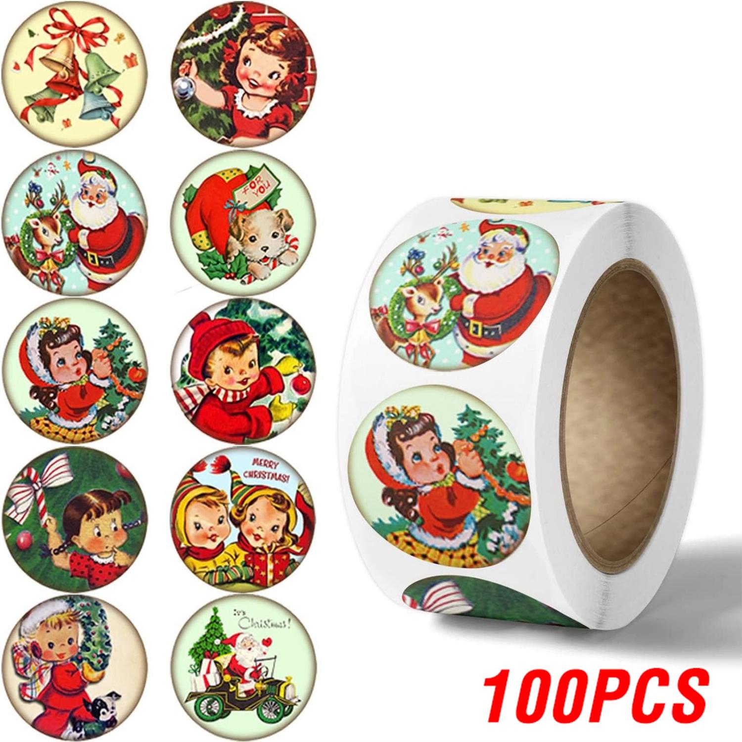 100-500Pcs Top-Grade Merry High-Standard Christmas Superior-Grade Thank First-Class You High-Standard Stickers First-Class Seal First-Class Labels