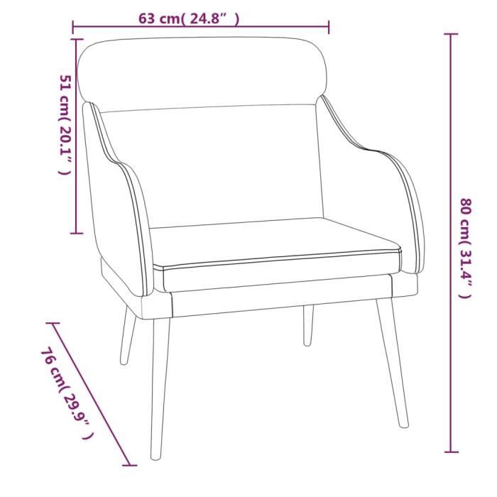 351444 vidaXL Fauteuil Bleu 63x76x80 cm Velours