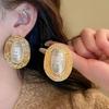 Gold Large Stud Earrings Imitation Geometric Exaggerated Earrings  Party Accessories