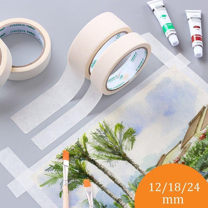 10/15/20/25mm 20m Long Masking Tape Beige Color Car Spraying Single Side Adhesive Tape for Car House Oil Painting Sketch
