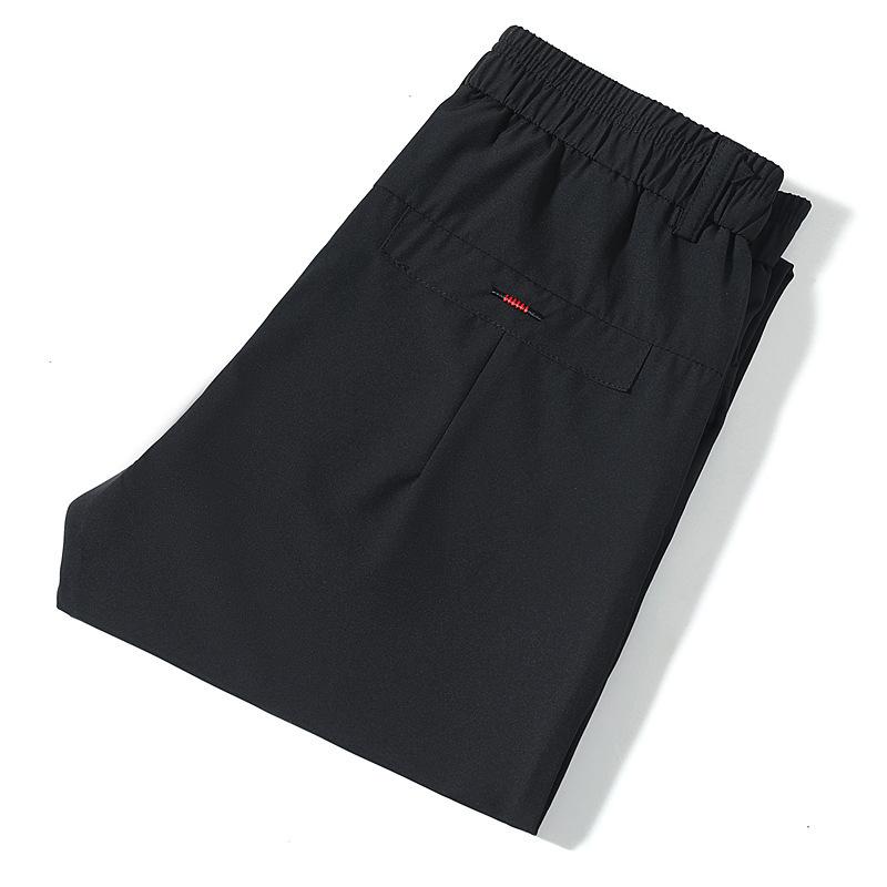 Men s Summer Lightweight Slim-Fit Ice-Silk Sports Trousers 28 чёрный