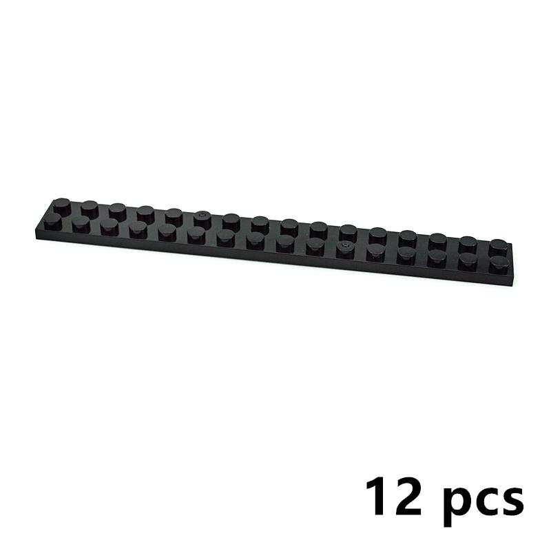 12Pcs MOC Long Thin Plate Building Blocks 4282 2X16 Dots Educational Assmble Construction Compatible With Brand Bricks Kid Toys