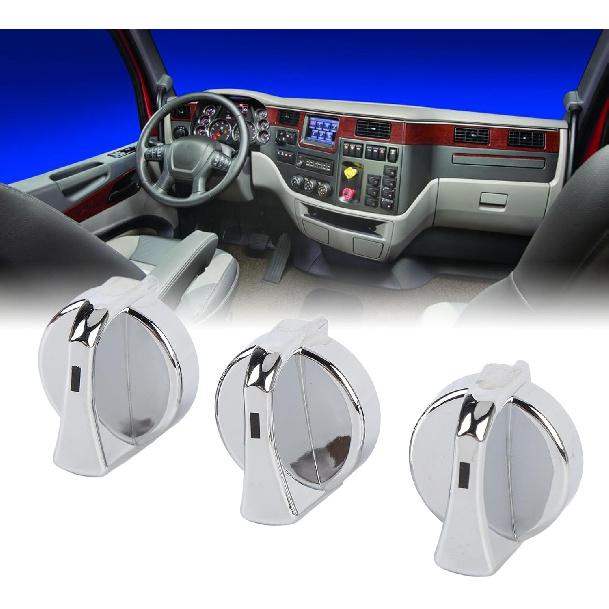 3Pcs AC Heater Control Knobs, AC Heater Blower Fan Control Knobs 121-0001-000 702-5401 Replacement for Peterbilt 330 335 357 367 375 378 379 384 386
