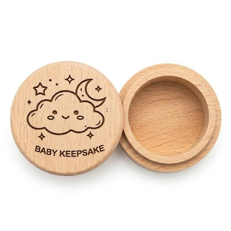 1 pièce Bois Brut Souvenir Pour Dents de Lait Cheveux & Souvenirs Boîte en Bois Fée des Dents Décoration de Maison Cadeau d'Anniversaire