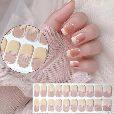 Adesivi per smalto gel semi polimerizzato Design alla moda Strisce classiche Adesivo impermeabile Avvolgimenti completi Adesivi per nail art in gel