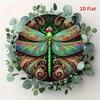 2D Metal Tin Sign Floral Wreath Round Wall Art Home Decor Farmhouse Bedroom Bathroom Gift