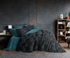 Bedding Set - 1 Duvet Cover 140 X 200cm + 1 Pillowcase 60 X 60 Cm - 100% Reinforced Cotton - Petrol Blue Print
