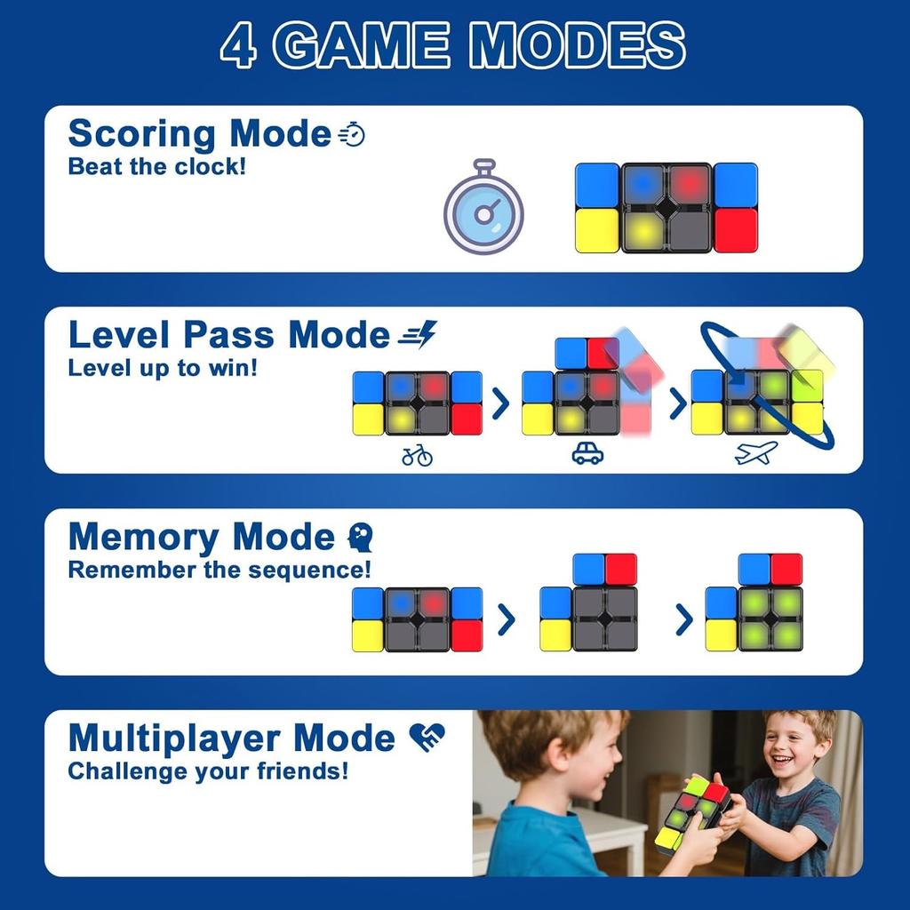 Pup Go Electronic Memory Game for Kids Ages 8-13, Handheld Light and Music Games, Fidget Toys for Teenager, Cool Presents for Teenage