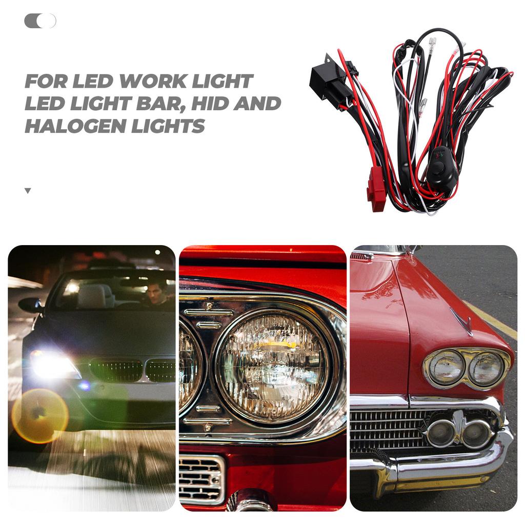 Wiring Harness Kit for LED Light Bar Heavy Duty Fuse Relay Illuminated On Off Switch Security Harness Protecting LED Light Bar