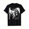 Men'S Fun Bigfoot And UFO Tee, Stylish Printed Short-Sleeve Shirt, Urban Style Crew Neck Casual Top, Ideal for Any Season, Comfortable, Airy,