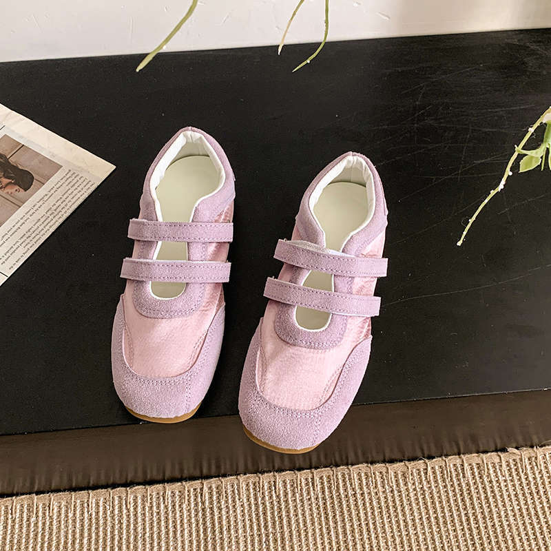 Retro word with moral training shoes women's spring and summer new niche design Velcro fashion versatile Mary Jane shoes