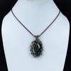Labradorit-Edelstein, Kupferdraht, handgefertigter Anhänger, Schmuck, Geschenk für die Liebe