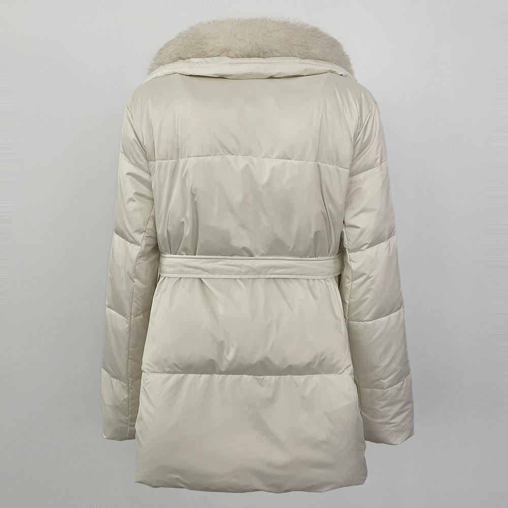 OFTBUY 2024 Winter Jacket Women Real Fox Fur Collar Natural Thick Warm Duck Down Coat Belt Outerwear Streetwear Loose Casual