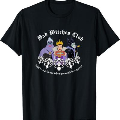 Disney Villains Klub Złych Czarownic Epickie Zdjęcie Grupowe Logo na Piersi Koszulka