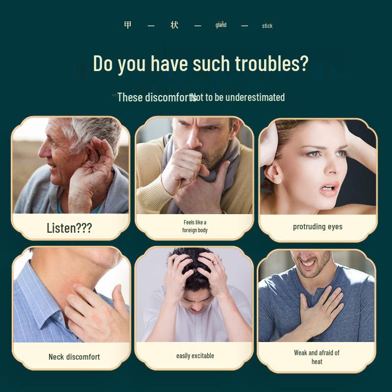Thyroid Health Patch - Goiter, Adenoid, Foreign Body Sensation, Nodule Relief Black Plaster Acupuncture Patch.