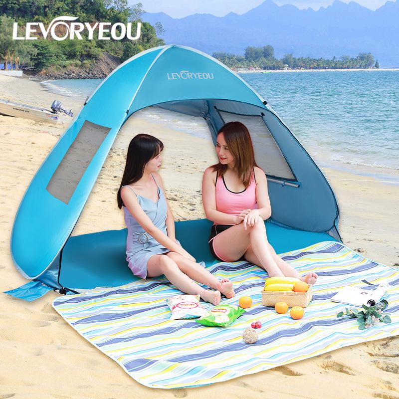 Automatic Double Person Tent with Sunshade & Easy Setup for Beach, Park, & Fishing