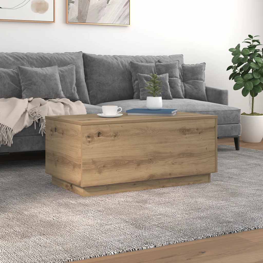 LED Coffee Table Artisan Oak 90 X 50 X 40 Cm