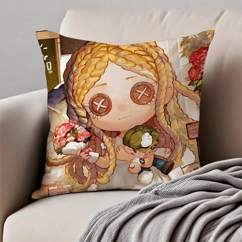 I-Identity V Memory Little Girl A-Alice Deross Cushion Cover Pillowcase Anti-Dustmite Invisible Zipper Short Plush Sofa Cushion