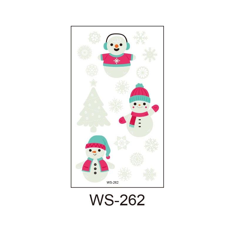 Christmas Luminous Tattoo Stickers Children's Luminous Tattoo Stickers Snowman Penguin Face Simulation Cartoon Stickers