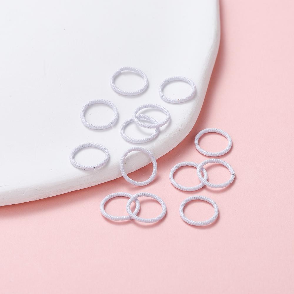 

50pcs/lot 8 10 12mm Colorful Twist Metal Close Jump Rings Key Chain Connector Ring For DIY Jewelry Earing Bag Making Findings 8mm білий