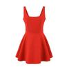 French temperament fluffy dress for women's new Spice Girl style high-end square collar waist and thin A-word short skirt
