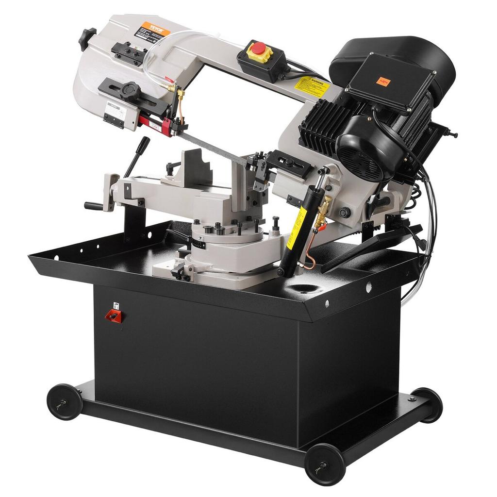 Metal Band Saw 1.1 KW 7 X 8.25 In Cutting Capacity Horizontal and Vertical Cutting 4 Speeds Variable Speed Bandsaw 220V 0° To 45° Rotatable Base for