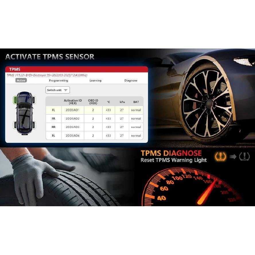 LAUNCH X-431 i-TPMS TPMS Reifendrucksensor Wiederlernwerkzeug, Aktivierung/Wiederlernen/Programmierung von Sensoren Funktioniert mit X431 Scanner