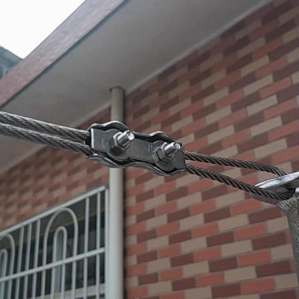 5/10Pcs M2-M8 Stainless Steel Double Post Bolt Clip Wire Rope Cable Clamp Caliper Rope Simple Grip DIY Cable Fastener