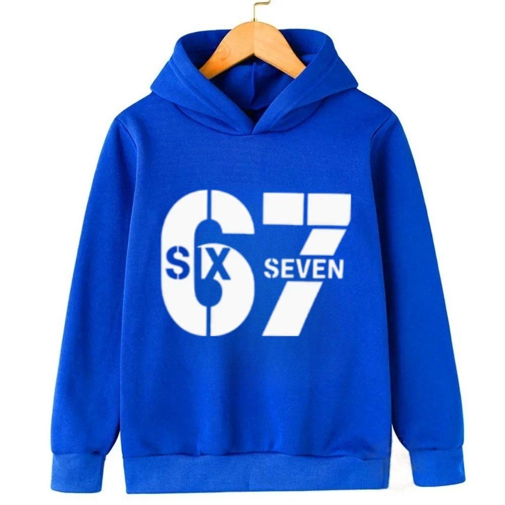 Fashion Men and Women's Hoodies Funny Letter 6 7 Print Hoodies Pullover Casual Sweatshirt Top Outdoor Long Sleeve Clothing