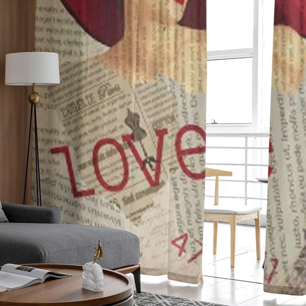 Vintage Poster Paris Torn Newspaper Sheer Curtains for Living Room Transparent Tulle Window Curtain Bedroom Kitchen Veil Drapes