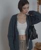 Poetseoul Hairy Over Cardigan_Charcoal