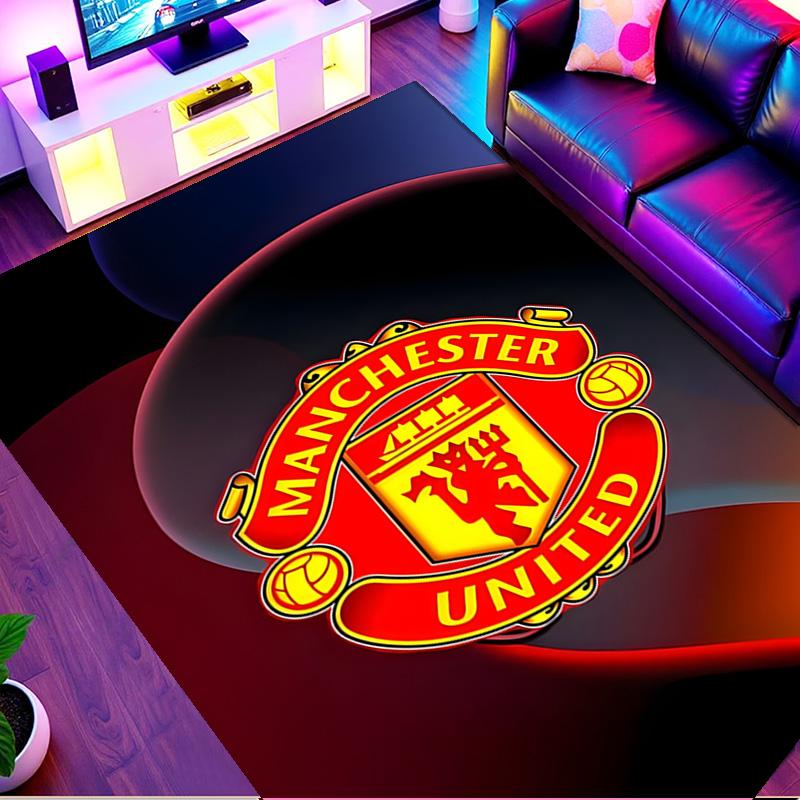Football United F.C Print Rug, Washable Floor Carpet, For Entryway Dorm Laundry Room Office Study, Home Decor Birthday Christmas Gift