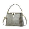 Versatile and Fashionable Crocodile Patterned Handbag, Casual Commuting Shoulder Bag, Retro Design Women's Crossbody Bag