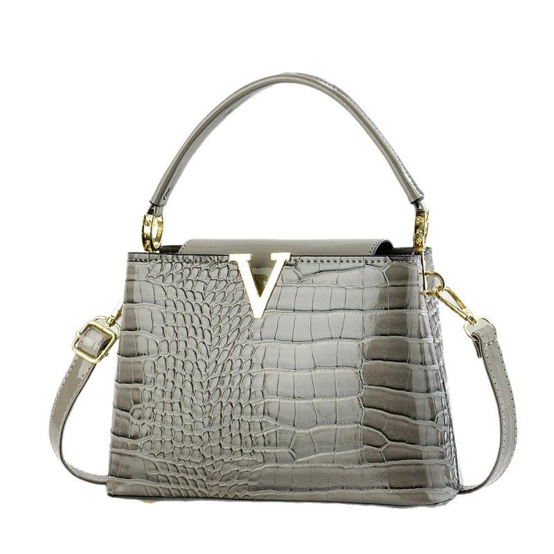 Versatile and Fashionable Crocodile Patterned Handbag, Casual Commuting Shoulder Bag, Retro Design Women's Crossbody Bag