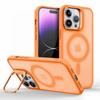 Metal Camera Kickstand For iPhone 16 15 14 Plus 13 12 Mini 11 Pro Max For Magsafe Wireless Charge Magnet Matte Shockproof Cover