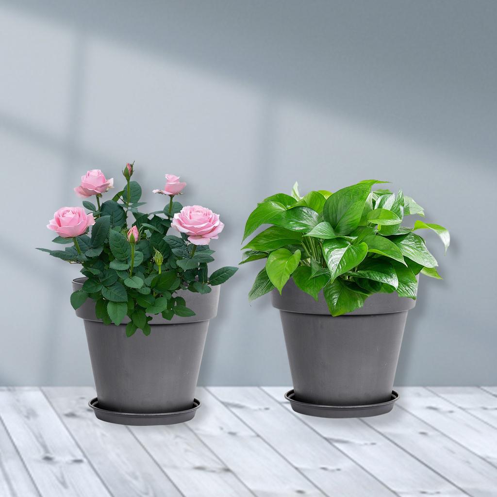 Round Saucer Flower Pot Pothos Resin Flower Pot Suitable For Indoor And Outdoor Use