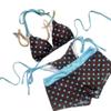 Koreanisches Mädchen sexy Bikini Hottie Stil Retro Polka Dot Flacher Winkel geteilter Badeanzug Kleiner Brustkorb Nackenband Badeanzug