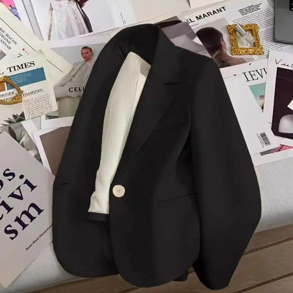 Beige Women's Short Suit Jacket - 2025 Spring/Autumn Casual Versatile Fashion